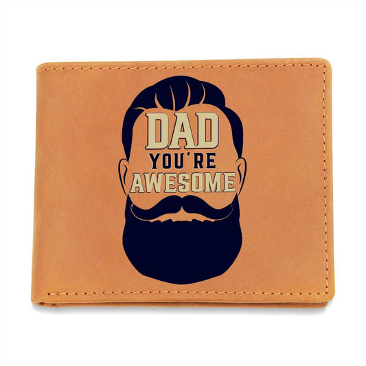 Leather Wallet - Dad You're Awesome
