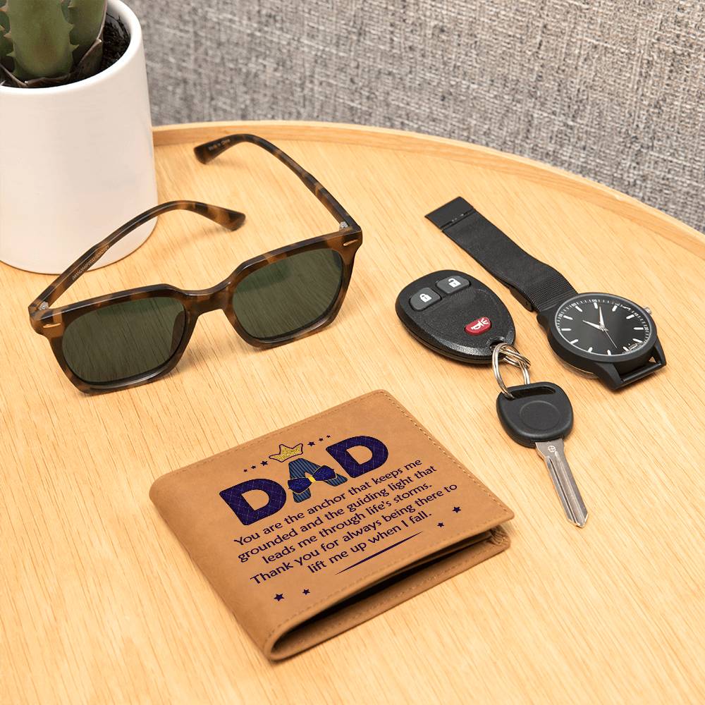 Leather Wallet - Dad You Are The Anchor