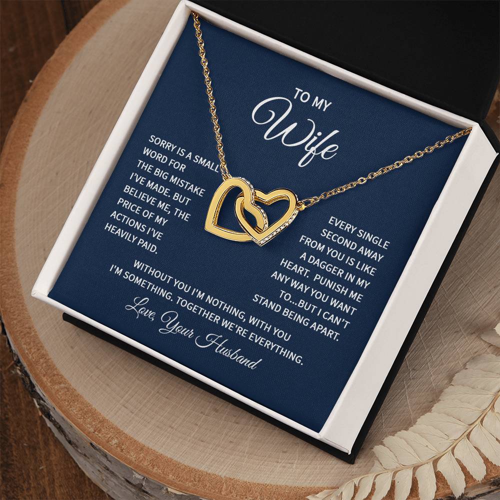 Interlocking Hearts Necklace - For Wife From Husband