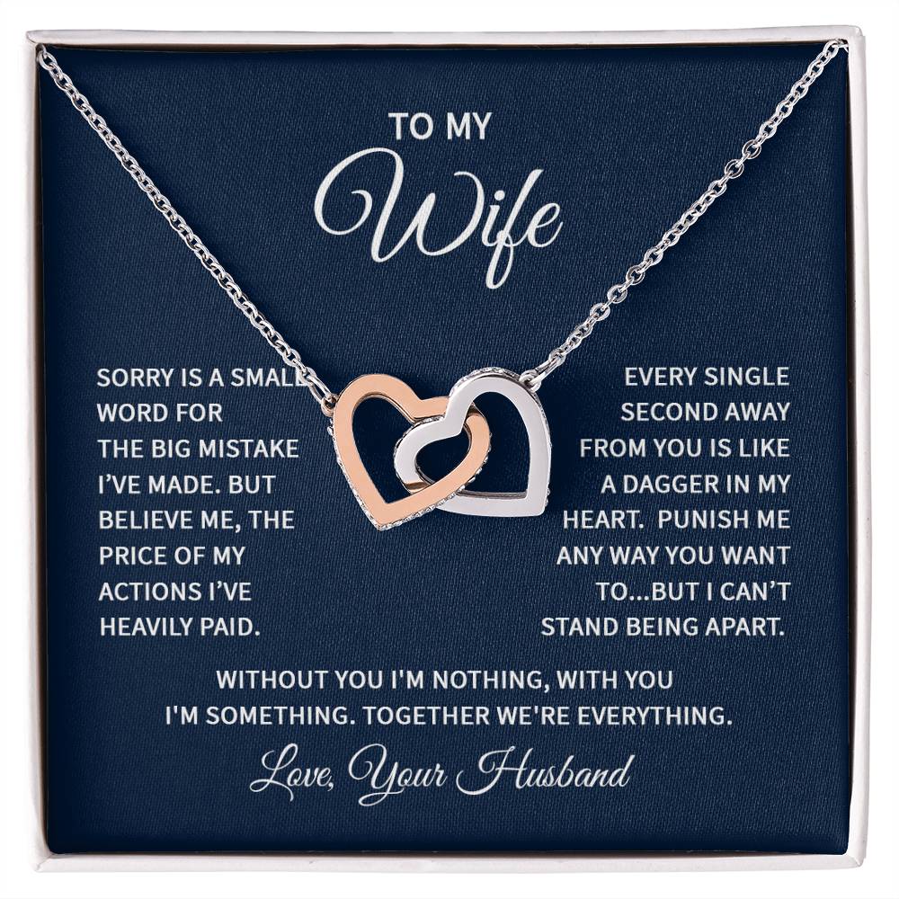 Interlocking Hearts Necklace - For Wife From Husband