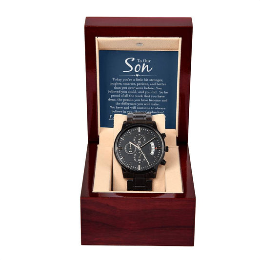 Black Chronograph Watch - For Son From Mom & Dad