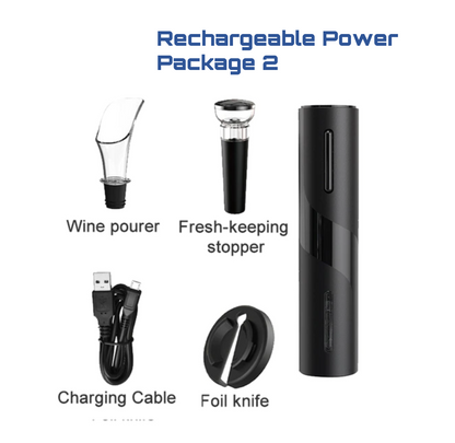 Ergonomic Rechargeable Electric Wine Bottle Opener Set