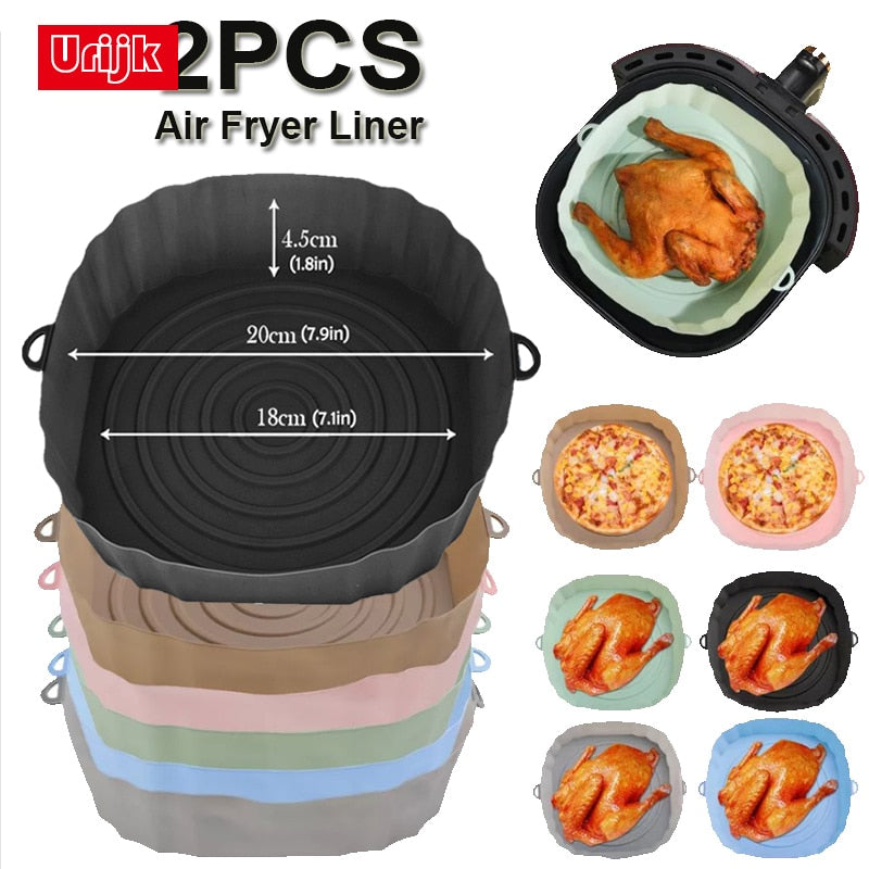 Large 2-Piece Air Fryer Silicone Basket