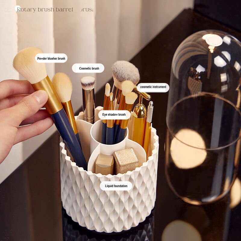 Stylish Rotating Makeup Brush Storage