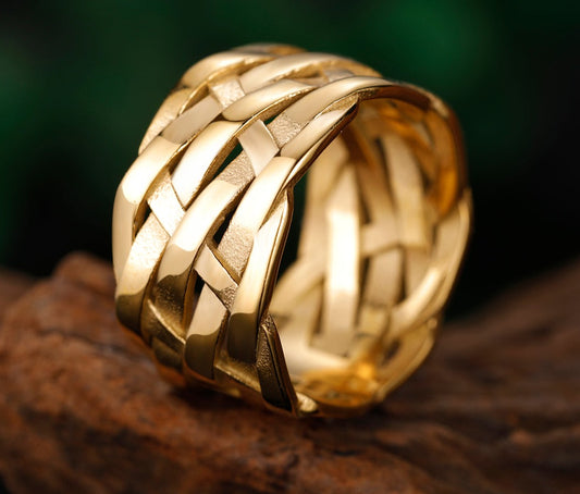 Vintage Weave Stainless Rings